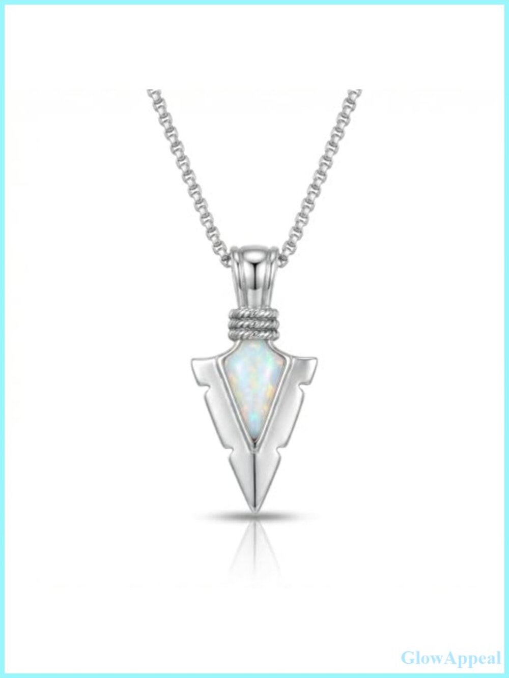 925 Sterling Silver Arrowhead Necklace White Opal Pendant Gift